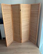 Kamerscherm / Roomdivider hout & bamboe – 180 x 180 cm, Huis en Inrichting, Ophalen of Verzenden, Zo goed als nieuw