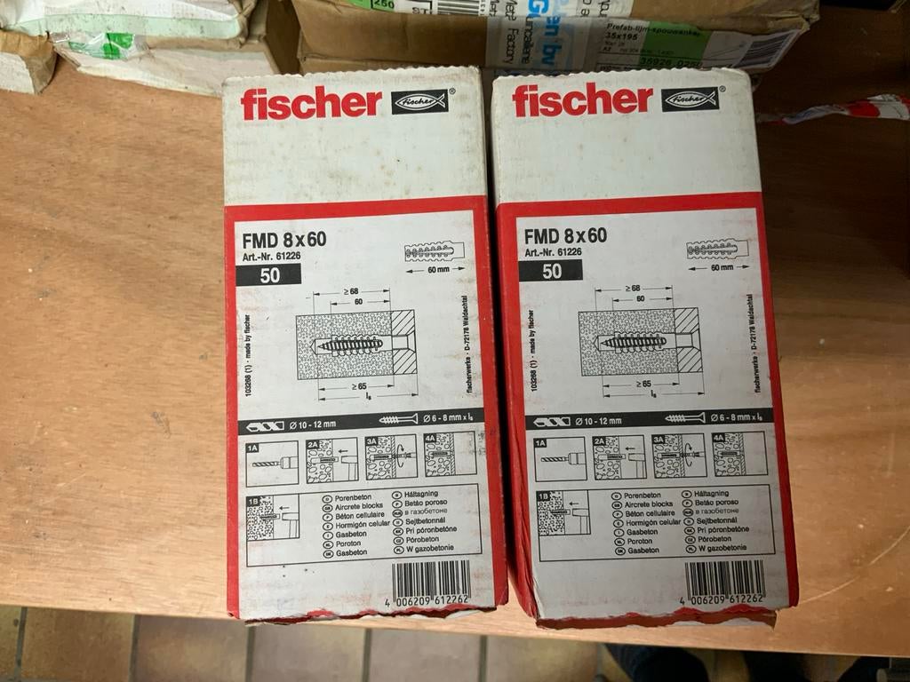 Fischer FMD 8x60 pluggen, Ophalen of Verzenden, Nieuw, 50 tot 100 mm, Pluggen