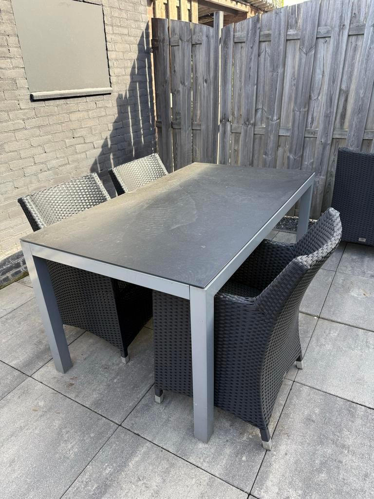 Tuinset met 4 stoelen, Gratis ophalen., Tuin en Terras, Ophalen, 4 zitplaatsen, Gebruikt, Eettafel