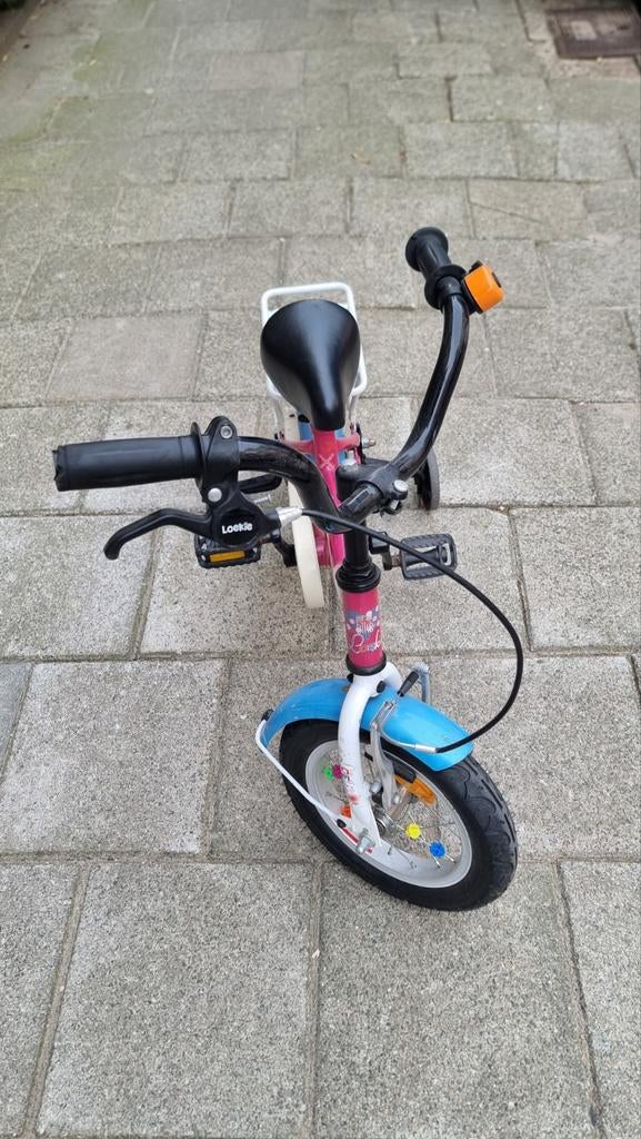 Loekie kinderfiets 12 inch, Fietsen en Brommers, Fietsen | Kinderfietsjes, Ophalen, Gebruikt, Minder dan 16 inch, Zijwieltjes