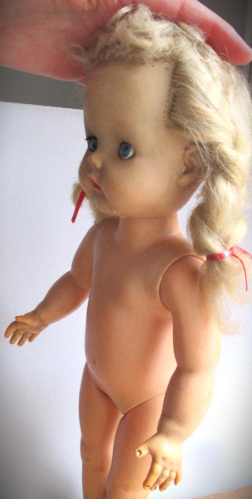 Pop Jaren 50~Blauwe ogen~Beweegbaar~Blond haar, Verzamelen, Poppen, Gebruikt, Pop, Ophalen of Verzenden