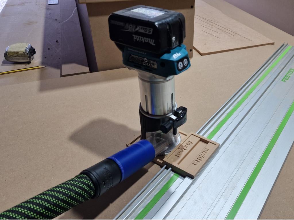 Kantenfrees Makita DRT50 Festool geleider adapter Frees, Ophalen of Verzenden, Nieuw, Elektrisch, Bovenfrees