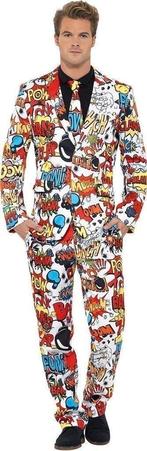 OppoSuits en Smiffys Kostuums - Comic Strip Maat M, Ophalen of Verzenden, Nieuw, Maat 48/50 (M), Wit