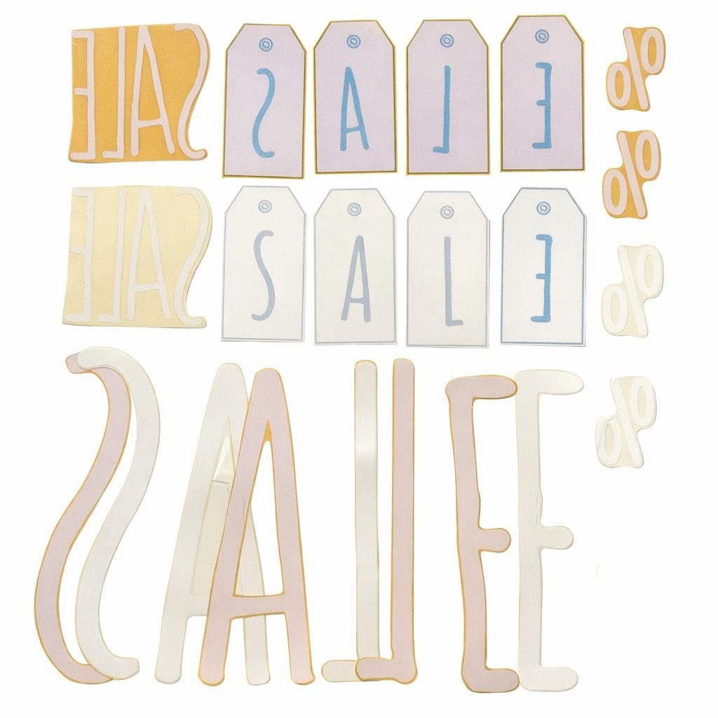 Raamstickers SALE voor winkel - etalage stickers, Ophalen of Verzenden, Gebruikt, Meerdere stickers
