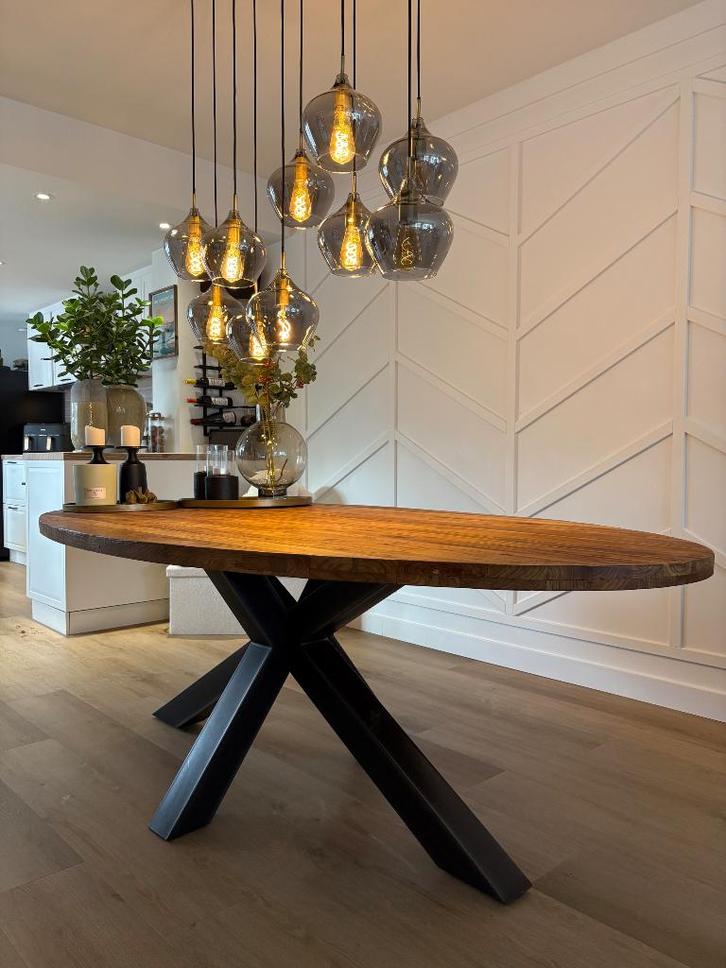 Eettafel van teakhout, Huis en Inrichting, Tafels | Eettafels, Zo goed als nieuw, 50 tot 100 cm, 200 cm of meer, Vijf personen of meer