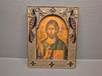 Oud lijstje met 2 pauwen en jezus afbeelding, Ophalen of Verzenden