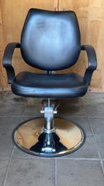 Kapper stoel met pomp, Zwart, Leer, Ophalen of Verzenden, Zo goed als nieuw