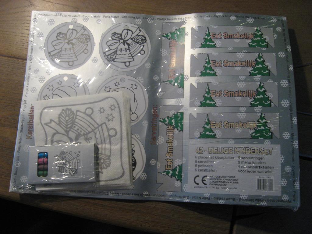 42-delige kinder kerstset (placemats, menukaarten, etc.), Diversen, Kerst, Verzenden, Nieuw