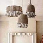 Boho Wabi-Sabi Hanglamp van Jute | Mediterrane Stro Lamp, Ophalen of Verzenden, Nieuw, Minder dan 50 cm