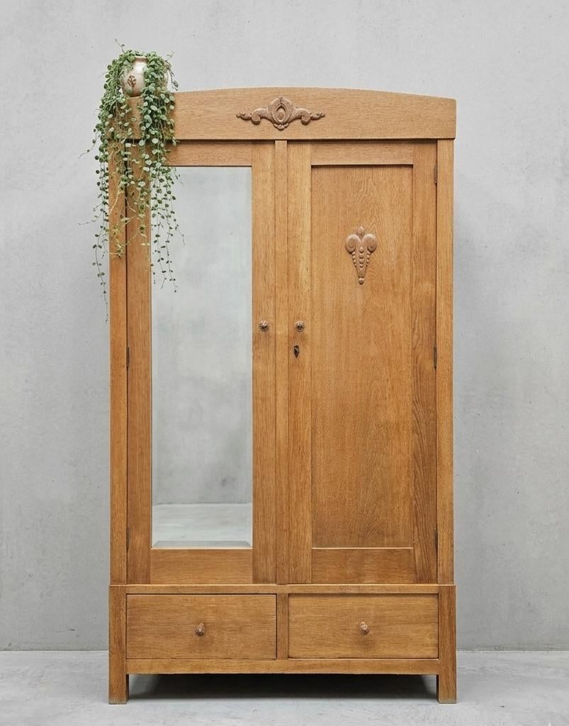 Antieke brocante Art Deco meidenkast vintage linnenkast kast, Ophalen of Verzenden