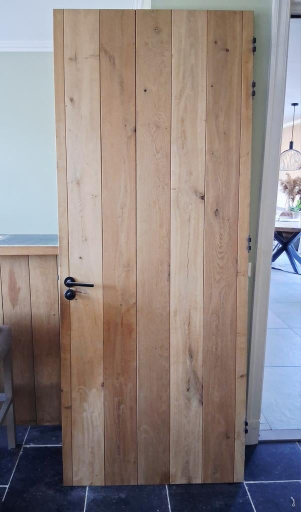 Handgemaakte eikenhouten binnendeur, Doe-het-zelf en Verbouw, Deuren en Horren, Ophalen, Gebruikt, 80 tot 100 cm, Binnendeur
