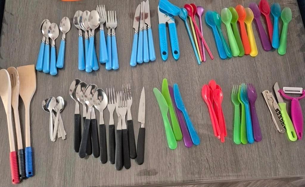 Te koop,  Camping bestek en soep kommen, Ophalen of Verzenden