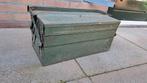 **Vintage groene metalen gereedsschapskist, Ophalen, Gebruikt