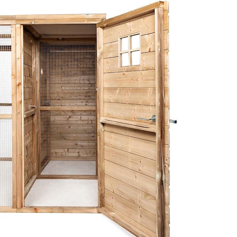 Volière Jesse met een dichte sluis en nachthok, Dieren en Toebehoren, Vogels | Hokken en Kooien, Ophalen of Verzenden, Nieuw, Hout