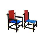 243. Houten stoeltjes naar Gerrit Rietveld - De Stijl, Ophalen of Verzenden