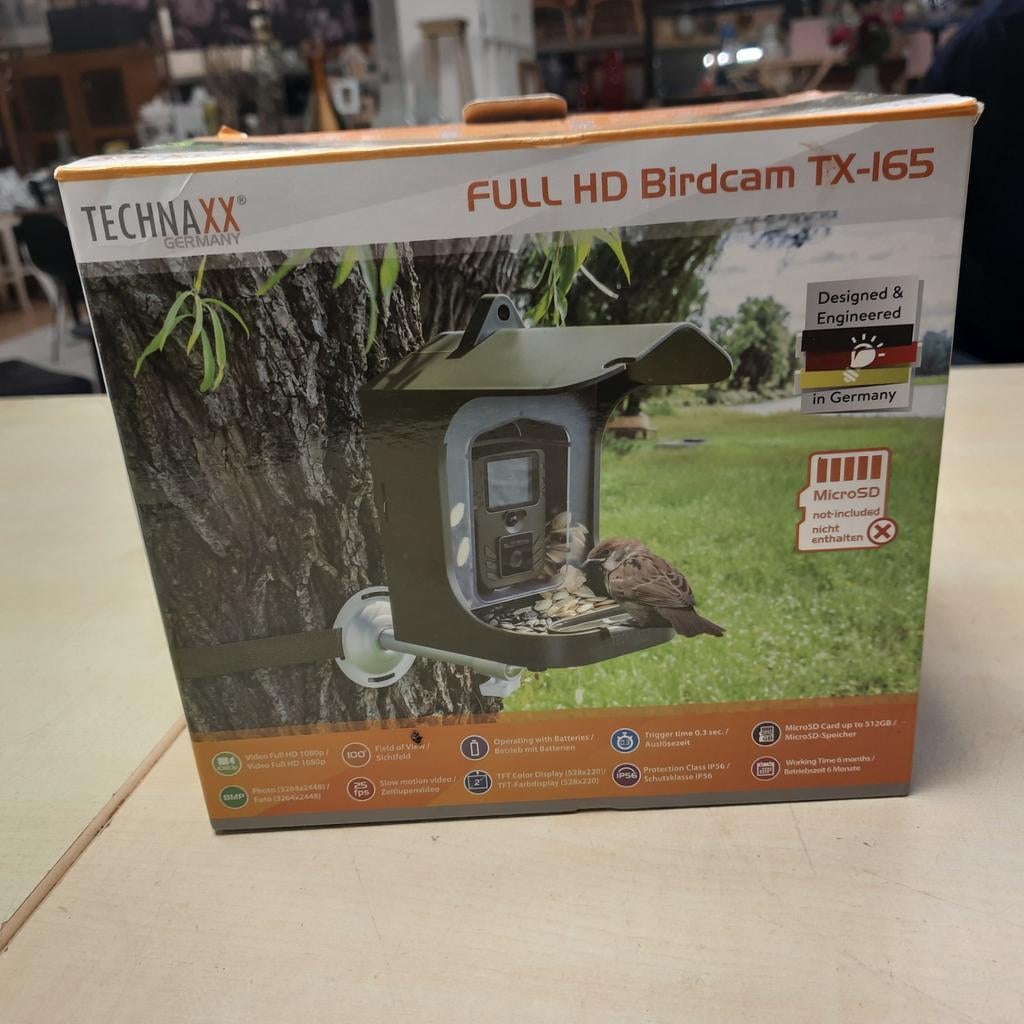 Technaxx Full HD Birdcam TX-165 Buitencamera vogelvoerhuisje, Tuin en Terras, Ophalen of Verzenden, Nieuw
