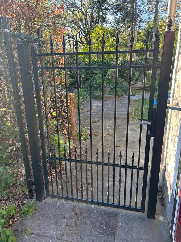 Groene ijzeren sier poort 122x186cm - Ophalen medio mei, Tuin en Terras, Tuinhekken en Hekwerk, Ophalen, Met poort, Gebruikt, Tuinhek