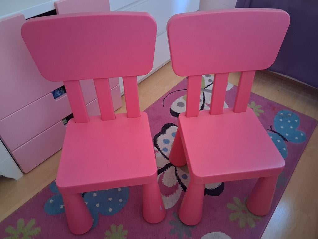 2 roze kinderstoelen - IKEA Mammut, Ophalen, Gebruikt, Stoel(en)