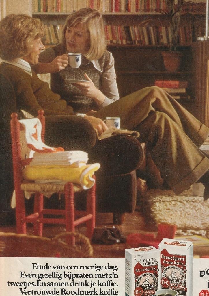 retro reclame 1974 Douwe Egberts koffie 'n roerige dag, Verzamelen, Verzenden, Overige typen