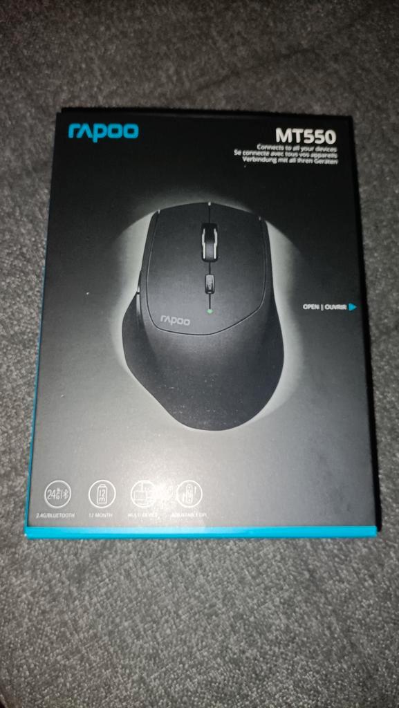 NIEUW: RAPOO MT550 Draadloze Muis - Multi-Mode Bluetooth, Computers en Software, Muizen, Nieuw, Muis, Rechtshandig, Draadloos