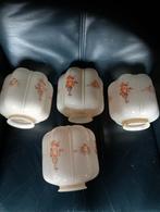 4 schitterende lampen bolletjes van glas met versiering., Ophalen