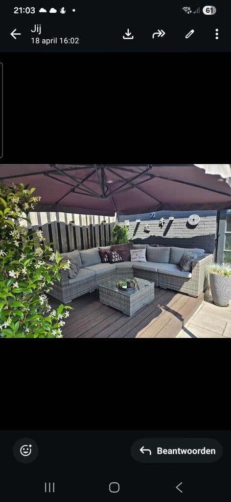 Loungeset, Tuin en Terras, Tuinsets en Loungesets, Ophalen, Gebruikt, Wicker