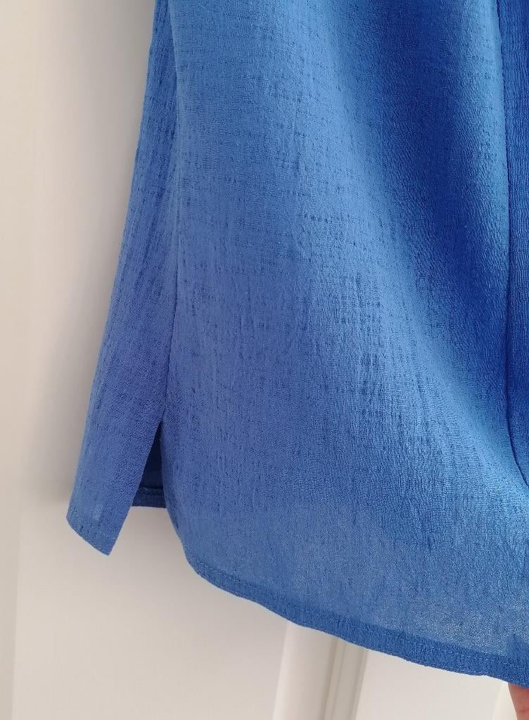 Edgar Vos lila paars shirt / top vhals geregen mt 42 46183, Edgar Vos, ., Paars, Maat 42/44 (L)