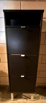 Zwarte schoenenkast met drie vakken, Ophalen, Gebruikt