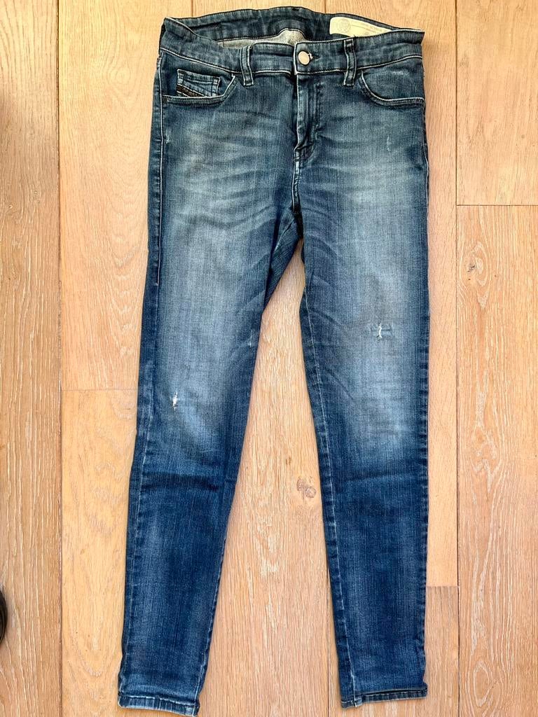DIESEL Jeans Spijkerbroek W30 L30 Slandy regular waist Skinn, Ophalen of Verzenden, Zo goed als nieuw, Blauw, W30 - W32 (confectie 38/40)