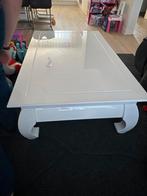 Witte salontafel met glazen blad, Gebruikt, 100 tot 150 cm, Glas, Minder dan 50 cm