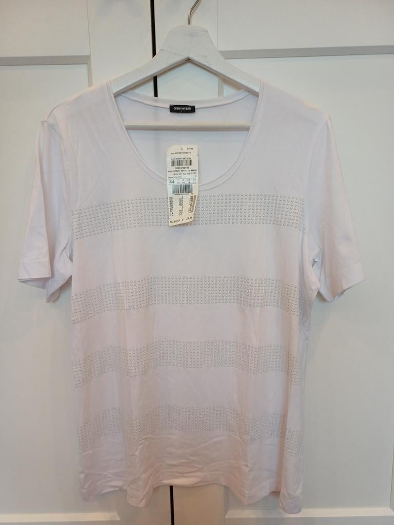 Nieuw Gerry Weber wit shirt met sierdetails maat 44., Kleding | Dames, Wit, Maat 42/44 (L), Nieuw, Ophalen of Verzenden