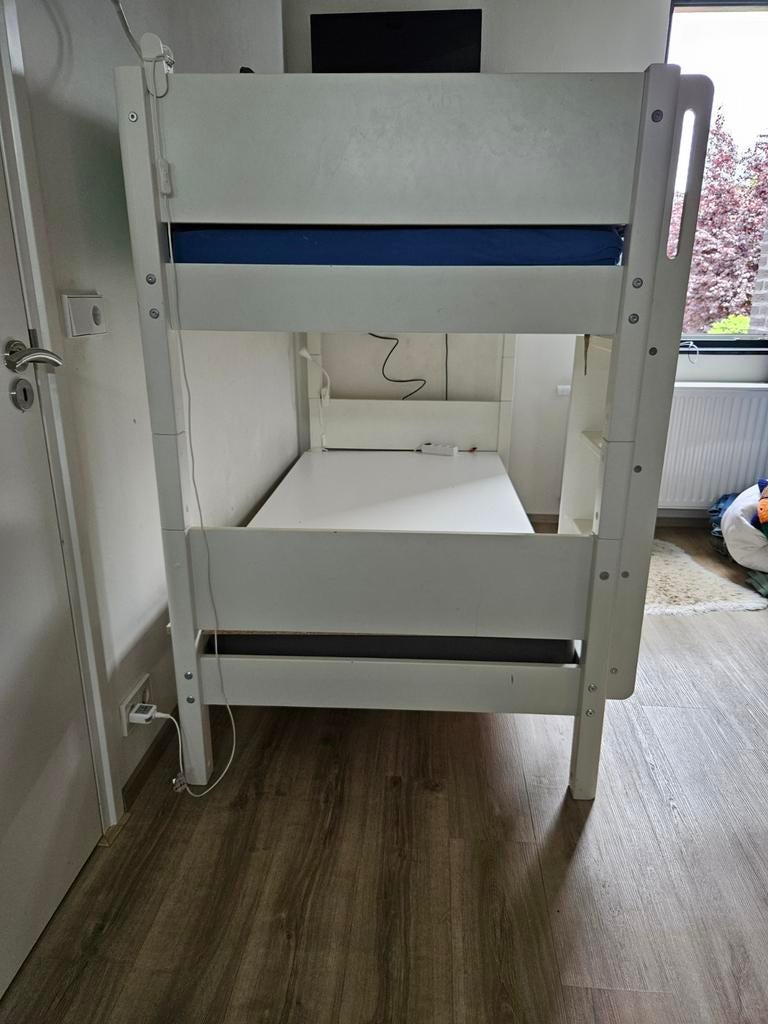 Stapelbed van het merk Flexa, kleur wit, Ophalen, Gebruikt, 90 cm, 160 tot 180 cm