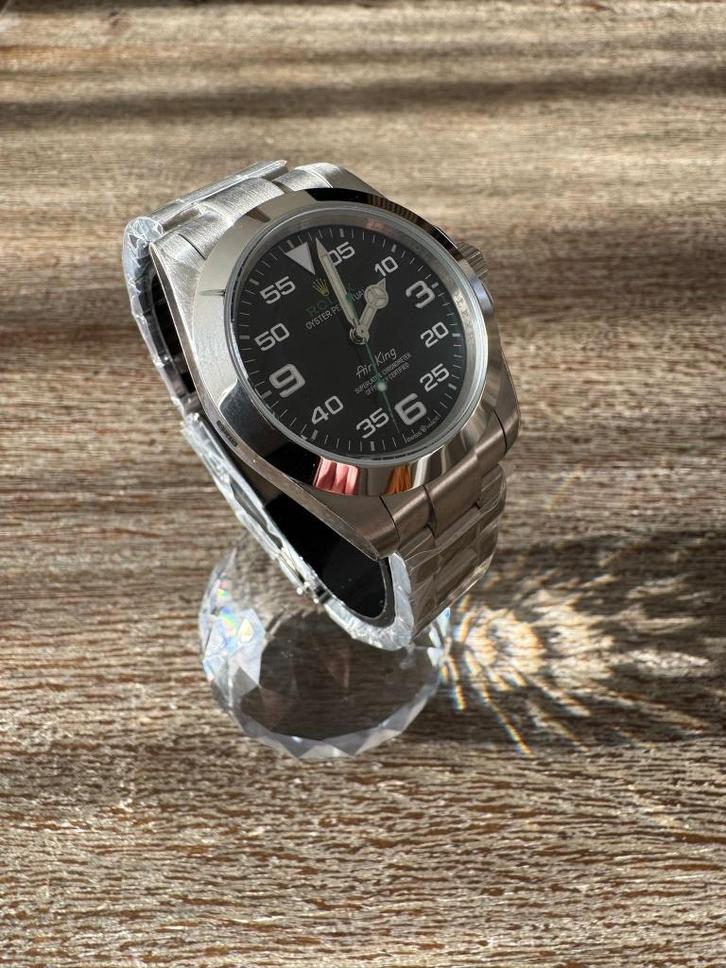 Rolex Air king, Sieraden, Tassen en Uiterlijk, Sporthorloges, Nieuw, iOS, Zwart, Waterdicht, Ophalen of Verzenden