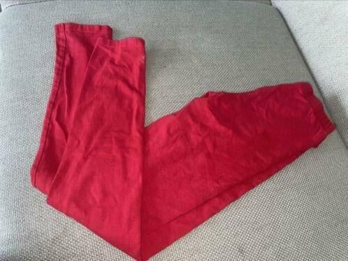 Rode lange legging rood broek 14 158 16, Ophalen of Verzenden, Gebruikt, Meisje, Broek