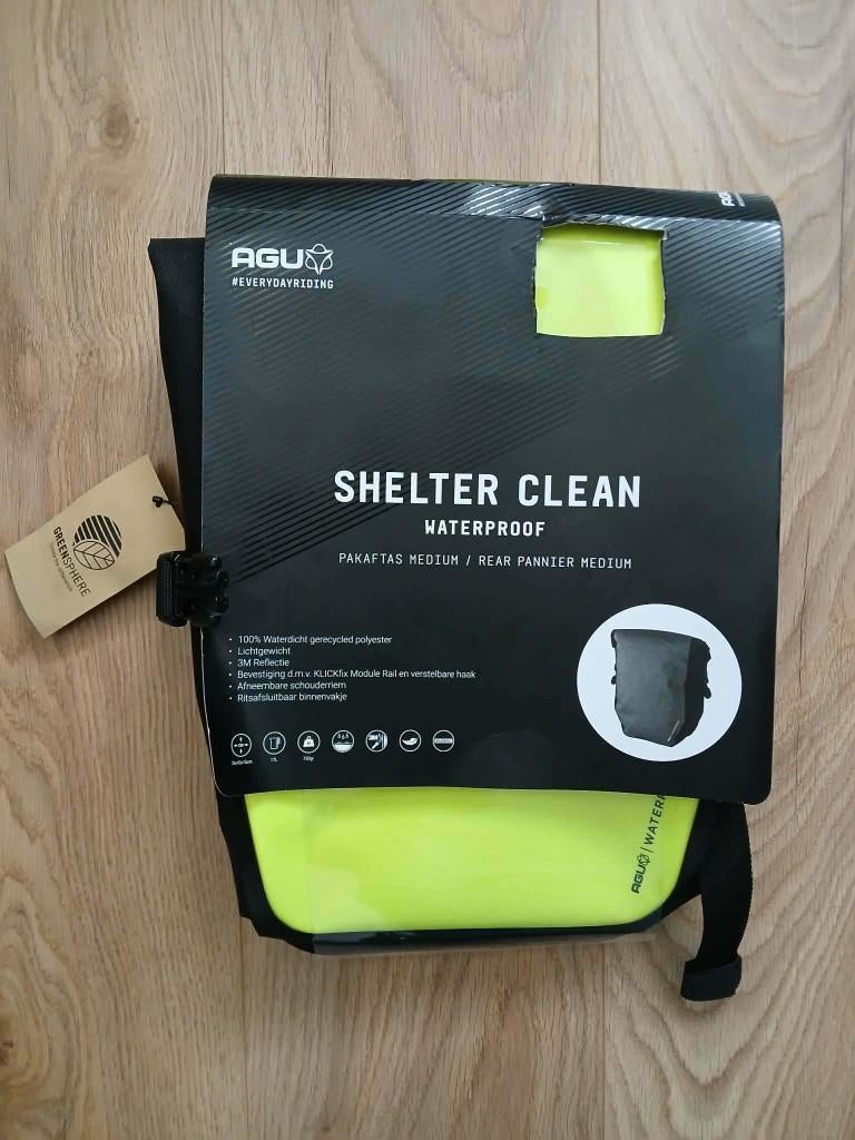 Fietstas Shelter clean waterproof NIEUW pakaf tas geel, Fietsen en Brommers, Fietsaccessoires | Fietstassen, Ophalen of Verzenden