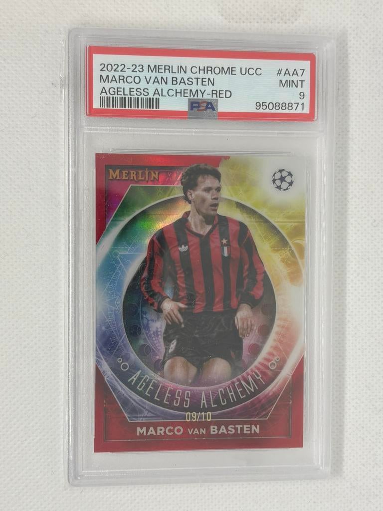 Marco van Basten /10 PSA 9 AC Milan, Ophalen of Verzenden, Zo goed als nieuw, Buitenlandse clubs, Poster, Plaatje of Sticker