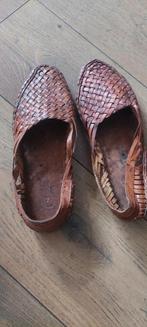 Handgemaakte leren Rajastani schoenen maat 39, Bruin, Instappers, Nieuw, Ophalen of Verzenden