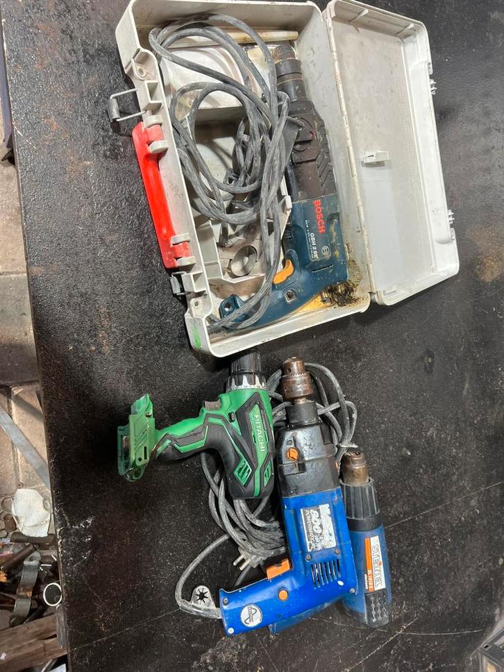 Partij elektrische handgereedschap 3x boor 1x fohn 230v, Doe-het-zelf en Verbouw, Gereedschap | Boormachines, Gebruikt, Boormachine