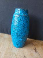 Vintage Scheurich Vaas W. Germany Blauw Keramiek, Ophalen of Verzenden