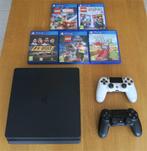 SONY PlayStation 4 (Slim) 500 GB + 2 controllers + 5 spellen, 500 GB, Met 2 controllers, Ophalen of Verzenden, Zo goed als nieuw