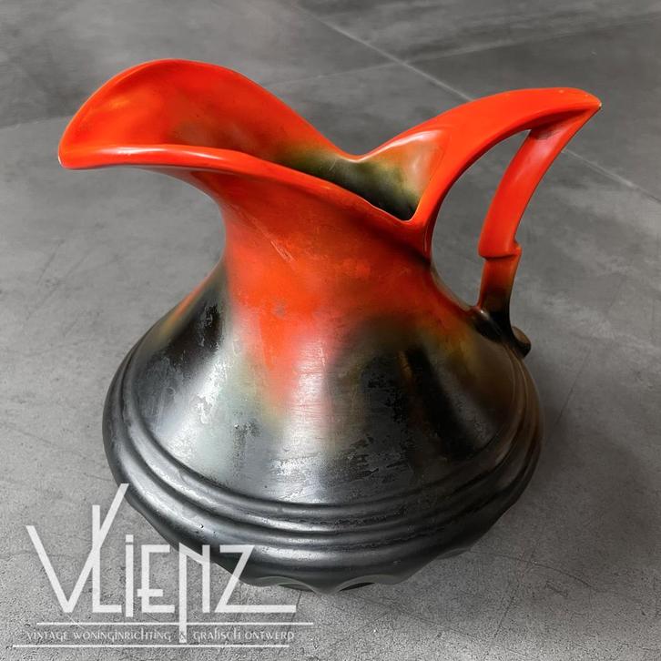 Vintage, Art Deco vaas Mosa Maastricht oranje brocante retro, Antiek en Kunst, Antiek | Vazen, Ophalen of Verzenden