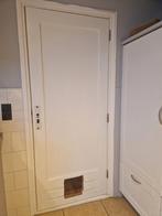 Harthout Buitendeur met Kattenluik Gat, Ophalen of Verzenden