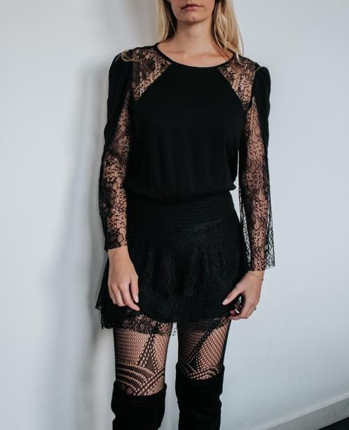 Zwart kanten jurkje Lulu Yasmine - feestelijk - M, Kleding | Dames, Blouses en Tunieken, Zo goed als nieuw, Maat 38/40 (M), Zwart