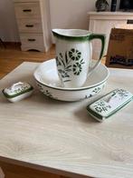 Oud Lavet stel met groene versieringen, Antiek en Kunst, Ophalen