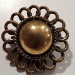 Antieke broche margriet messing, Ophalen of Verzenden, Overige materialen, Broche