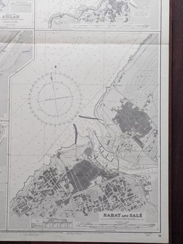 Wanddecoratie zeekaart van de Westkust van Marokko; Rabat ea beschikbaar voor biedingen