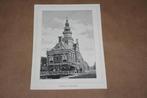 Antieke gravure - Het stadhuis van Bolsward - 1886 !!, Antiek en Kunst, Kunst | Etsen en Gravures, Ophalen of Verzenden