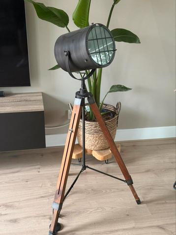 Industriële vloerlamp 110 cm Teak beschikbaar voor biedingen