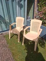 2 stevige aquarius stapelbare tuinstoelen, Tuin en Terras, Tuinstoelen, Ophalen, Gebruikt, Kunststof