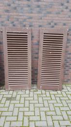 2x Brocante antieke shutters, raamschermen. Bruin hout. 1 S9, Antiek en Kunst, Ophalen of Verzenden